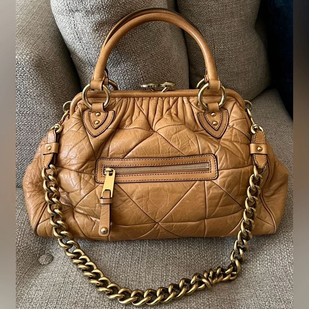 Marc Jacobs Stam Vintage Y2K Chain Strap Quilt Patch Satchel Handbag $1495 RARE - Picture 1 of 11
